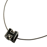 エルメス HERMES Hキューブ ネックレス ブラック/シルバー メタル/ラッカー アクセサリー