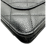 シャネル CHANEL マトラッセ チェーンウォレット AP0250 ブラック ゴールド金具 キャビアスキン レディース ショルダーバッグ