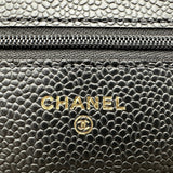 シャネル CHANEL マトラッセ チェーンウォレット AP0250 ブラック ゴールド金具 キャビアスキン レディース ショルダーバッグ