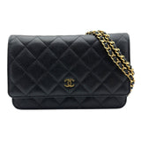 シャネル CHANEL マトラッセ チェーンウォレット AP0250 ブラック ゴールド金具 キャビアスキン レディース ショルダーバッグ