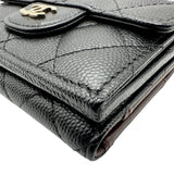 シャネル CHANEL スモールフラップウォレット AP0230 28番台 ブラック ゴールド金具 キャビアスキン レディース 三つ折り財布