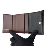 シャネル CHANEL スモールフラップウォレット AP0230 28番台 ブラック ゴールド金具 キャビアスキン レディース 三つ折り財布