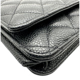 シャネル CHANEL マトラッセ チェーンウォレット AP0250 30番台 ブラック シルバー金具 キャビアスキン レディース ショルダーバッグ