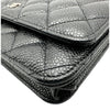 シャネル CHANEL マトラッセ チェーンウォレット AP0250 30番台 ブラック シルバー金具 キャビアスキン レディース ショルダーバッグ