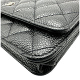 シャネル CHANEL マトラッセ チェーンウォレット AP0250 30番台 ブラック シルバー金具 キャビアスキン レディース ショルダーバッグ