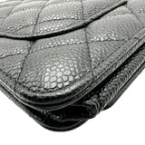 シャネル CHANEL マトラッセ チェーンウォレット AP0250 30番台 ブラック シルバー金具 キャビアスキン レディース ショルダーバッグ