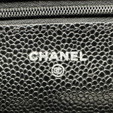 シャネル CHANEL マトラッセ チェーンウォレット AP0250 30番台 ブラック シルバー金具 キャビアスキン レディース ショルダーバッグ