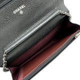 シャネル CHANEL マトラッセ チェーンウォレット AP0250 30番台 ブラック シルバー金具 キャビアスキン レディース ショルダーバッグ
