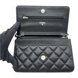 シャネル CHANEL マトラッセ チェーンウォレット AP0250 30番台 ブラック シルバー金具 キャビアスキン レディース ショルダーバッグ
