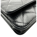 シャネル CHANEL マトラッセ チェーンウォレット AP0250 ブラック シルバー金具 キャビアスキン レディース ショルダーバッグ
