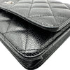 シャネル CHANEL マトラッセ チェーンウォレット AP0250 ブラック シルバー金具 キャビアスキン レディース ショルダーバッグ