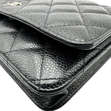 シャネル CHANEL マトラッセ チェーンウォレット AP0250 ブラック シルバー金具 キャビアスキン レディース ショルダーバッグ