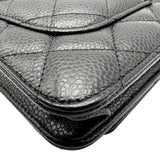 シャネル CHANEL マトラッセ チェーンウォレット AP0250 ブラック シルバー金具 キャビアスキン レディース ショルダーバッグ