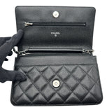 シャネル CHANEL マトラッセ チェーンウォレット AP0250 ブラック シルバー金具 キャビアスキン レディース ショルダーバッグ