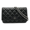 シャネル CHANEL マトラッセ チェーンウォレット AP0250 ブラック シルバー金具 キャビアスキン レディース ショルダーバッグ