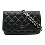 シャネル CHANEL マトラッセ チェーンウォレット AP0250 ブラック シルバー金具 キャビアスキン レディース ショルダーバッグ