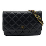シャネル CHANEL マトラッセ チェーンウォレット AP0250 ブラック ゴールド金具 キャビアスキン レディース ショルダーバッグ