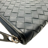 ボッテガ・ヴェネタ BOTTEGA VENETA イントレチャート ロングジップウォレット P01298174Y ネイビー レザー メンズ 長財布