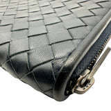 ボッテガ・ヴェネタ BOTTEGA VENETA イントレチャート ロングジップウォレット P01298174Y ネイビー レザー メンズ 長財布