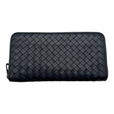 ボッテガ・ヴェネタ BOTTEGA VENETA イントレチャート ロングジップウォレット P01298174Y ネイビー レザー メンズ 長財布
