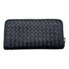 ボッテガ・ヴェネタ BOTTEGA VENETA イントレチャート ロングジップウォレット P01298174Y ネイビー レザー メンズ 長財布