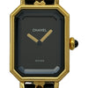 シャネル CHANEL プルミエール L H0001 ブラック メッキ クオーツ レディース 腕時計