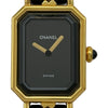 シャネル CHANEL プルミエールM H0001 ブラック メッキ クオーツ レディース 腕時計
