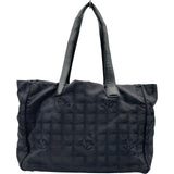シャネル CHANEL ニュートラベルライントートMM A15991 8番台 ブラック ナイロンジャガード レディース