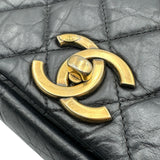 シャネル CHANEL パリボンベイフラップバッグ A67129 16番台 ブラック ゴールド金具 エイジドカーフ レディース ショルダーバッグ