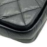 シャネル CHANEL パリボンベイフラップバッグ A67129 16番台 ブラック ゴールド金具 エイジドカーフ レディース ショルダーバッグ