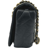 シャネル CHANEL パリボンベイフラップバッグ A67129 16番台 ブラック ゴールド金具 エイジドカーフ レディース ショルダーバッグ