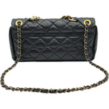 シャネル CHANEL パリボンベイフラップバッグ A67129 16番台 ブラック ゴールド金具 エイジドカーフ レディース ショルダーバッグ