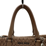 ミュウミュウ miu miu ナッパクリスタル ハンドバッグ 5BA067 ピンク ナッパーレザー レディース ショルダーバッグ