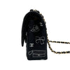 シャネル CHANEL マトラッセ25 アイコンプリント A01112 7番台 ブラック ゴールド金具 コットン レディース ショルダーバッグ