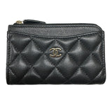 シャネル CHANEL クラシック ジップカードホルダー AP3179 ブラック キャビアスキン レディース カードケース