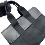 エルメス HERMES ヴァルパライソPM ブラック/シルバー金具 トワル レディース ハンドバッグ