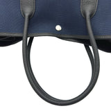 エルメス HERMES ガーデンパーティPM Y刻印 ダークブルー シルバー金具 トワル レディース ハンドバッグ