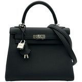 エルメス HERMES ケリー25 内縫い K刻印 ブラック/シルバー金具 トゴ レディース ショルダーバッグ