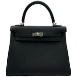 エルメス HERMES ケリー25 内縫い K刻印 ブラック/シルバー金具 トゴ レディース ショルダーバッグ