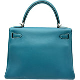 エルメス HERMES ケリー28 内縫い ▢L刻印 ブルージーン シルバー金具 トゴ レディース ハンドバッグ