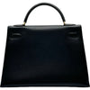 エルメス HERMES ケリー32 外縫い 〇U刻印 ブラック ゴールド金具 アルデンヌ レディース ショルダーバッグ