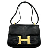 エルメス HERMES コンスタンス24 □A刻印 ブラック ゴールド金具 ポロサス レディース ショルダーバッグ