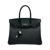 エルメス HERMES バーキン30 U刻印 ブラック/シルバー金具 エプソン レディース ハンドバッグ