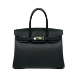 エルメス HERMES バーキン30 U刻印 ブラック/シルバー金具 エプソン レディース ハンドバッグ