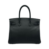エルメス HERMES バーキン30 U刻印 ブラック/シルバー金具 エプソン レディース ハンドバッグ