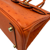 エルメス HERMES バーキン30 A刻印 タンジェリン ゴールド金具 オーストリッチ レディース ハンドバッグ