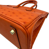 エルメス HERMES バーキン30 A刻印 タンジェリン ゴールド金具 オーストリッチ レディース ハンドバッグ