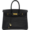 エルメス HERMES バーキン35 □B刻印 ブラック ゴールド金具 アルデンヌ レディース ハンドバッグ