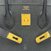 エルメス HERMES バーキン35 □B刻印 ブラック ゴールド金具 アルデンヌ レディース ハンドバッグ