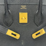 エルメス HERMES バーキン35 □B刻印 ブラック ゴールド金具 アルデンヌ レディース ハンドバッグ